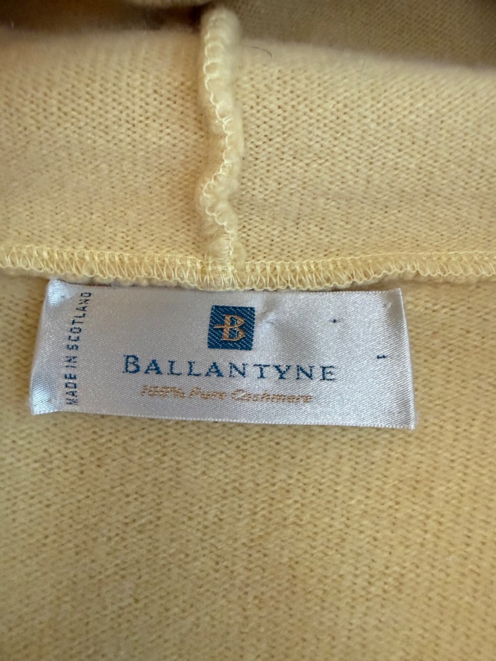 Butter Yellow 100% Cashmere Pullover Hoodie - Picture 2 of 4